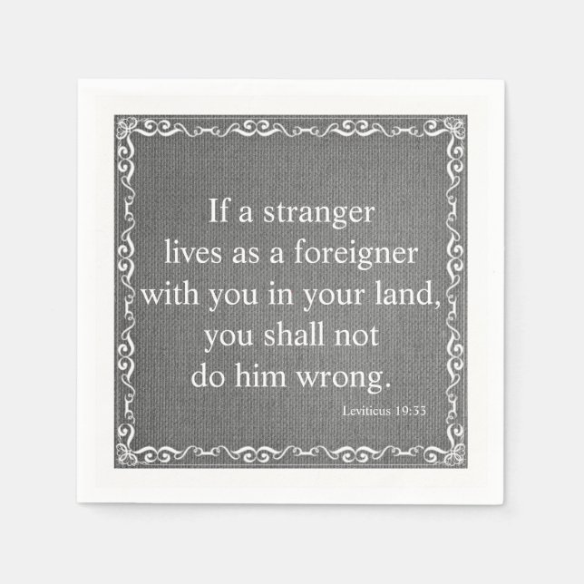 Old Testament Bible Scripture Quote – Leviticus 19 Napkin (Front)
