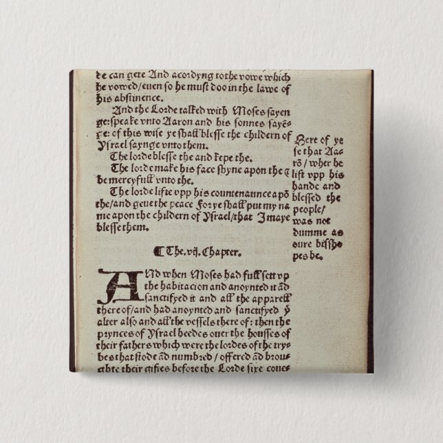 Old Testament text page 2 Inch Square Button (Front)