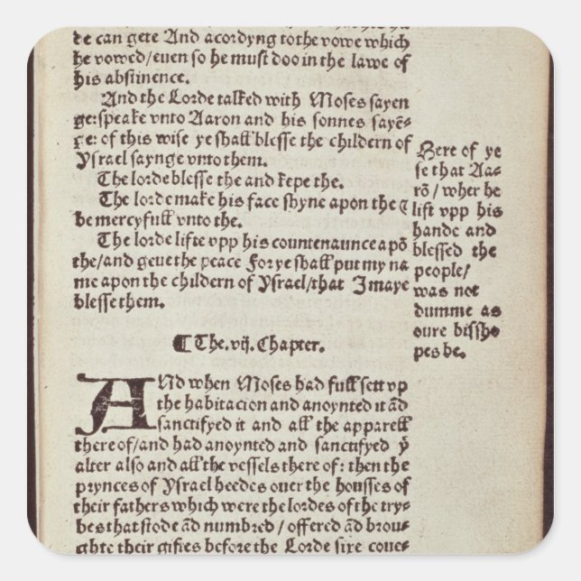 Old Testament text page Square Sticker (Front)