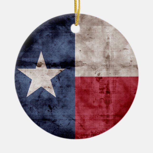 Old Texas Flag Ceramic Ornament (Front)