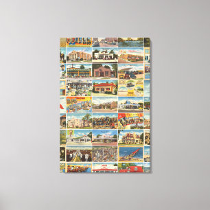 Old Texas Postcards Stretched Canvas Print