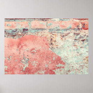 Old textured concrete wall with natural defects. S Poster