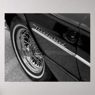 Old Thunderbird Black and White Poster