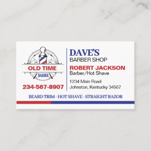 Old Time Barber Shop Business Card