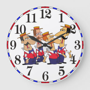 Old Time Barbershop Quartet Cartoon Clock