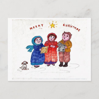 Old-time Caroling Postcard