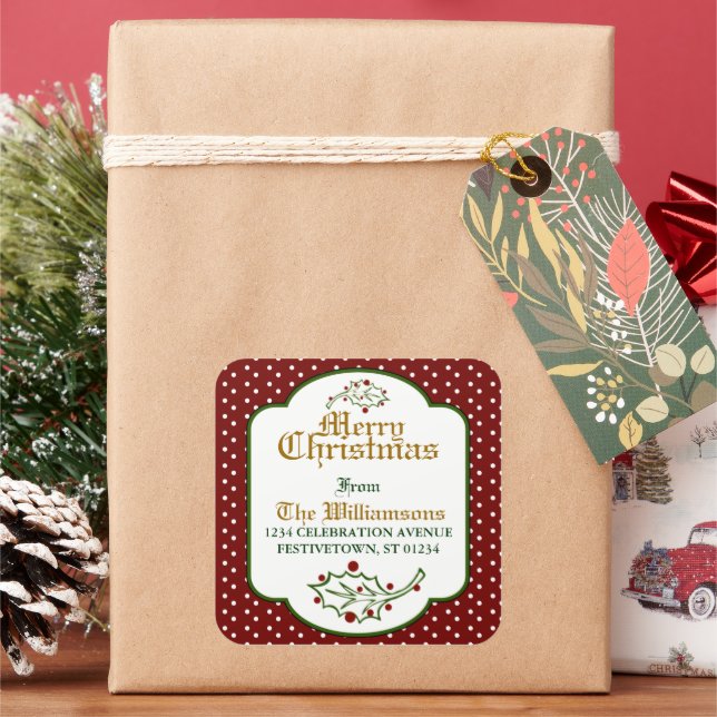 Old Time Christmas Address Sticker (Holiday)