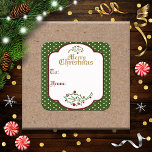 Old Time Christmas Gift Tag Sticker<br><div class="desc">The perfect little peel and stick addition to your Christmas gift wrapping. Please take note: due to the glossy finish on these great stickers,  we suggest using a Sharpie marker when writing on them,  instead of a ballpoint pen.</div>