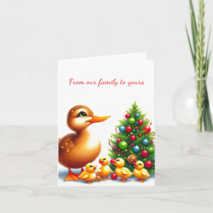 Old Time Duck Family Folded Greeting Card