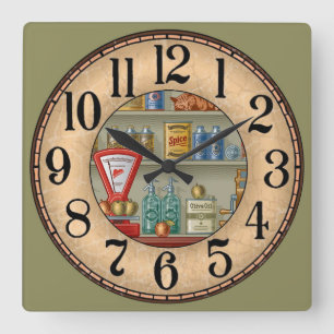 Old Time General Store Square Wall Clock
