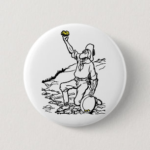 Old Time Gold Miner Prospector 2 Inch Round Button