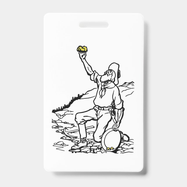 Old Time Gold Miner Prospector Badge (Front)