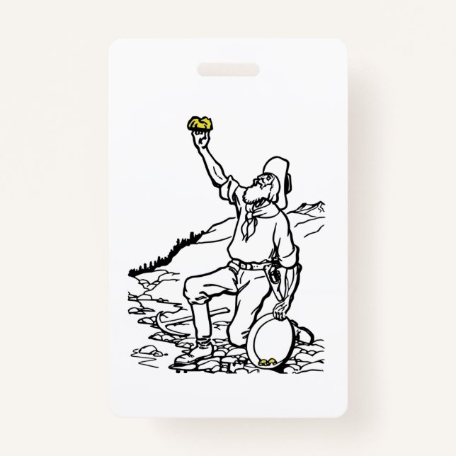 Old Time Gold Miner Prospector Badge (Front)