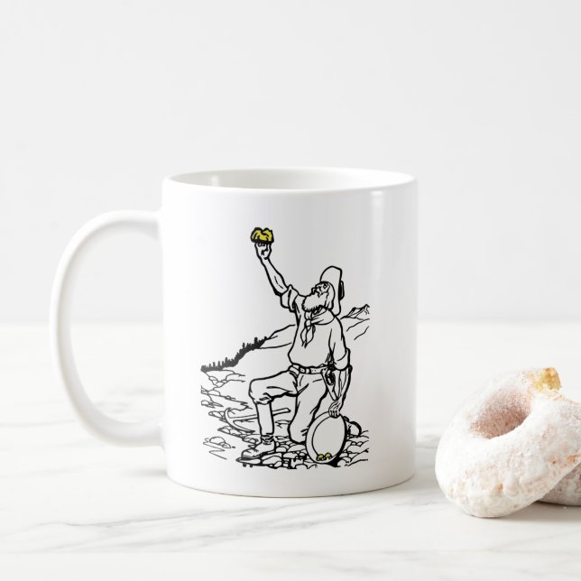 Old Time Gold Miner Prospector Coffee Mug (With Donut)