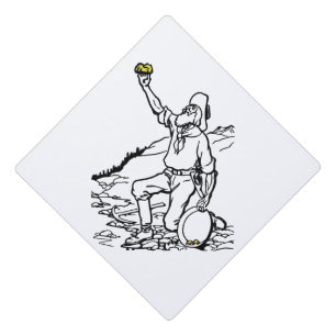 Old Time Gold Miner Prospector Graduation Cap Topper