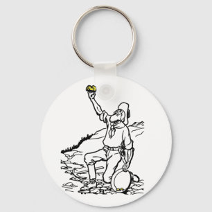 Old Time Gold Miner Prospector Keychain