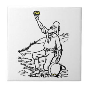 Old Time Gold Miner Prospector Tile