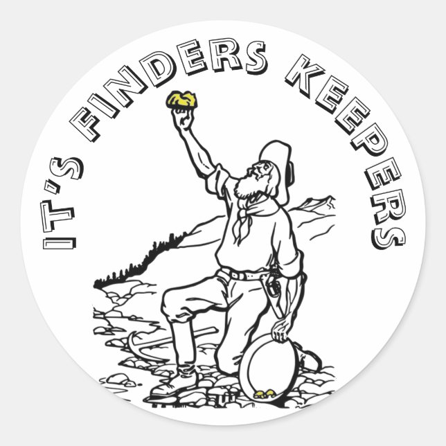 Old Time Gold Prospector Classic Round Sticker (Front)