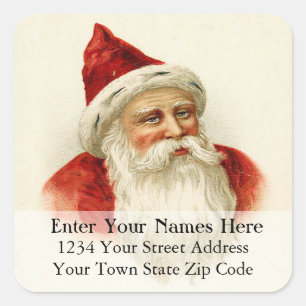 Old Time Santa Vintage Address Label