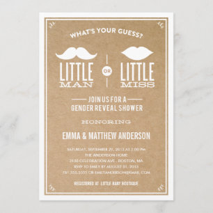 OLD TIME SHOWER   GENDER REVEAL INVITATION