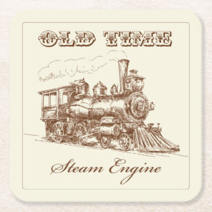 Old Time Steam Engine Train Coaster Set
