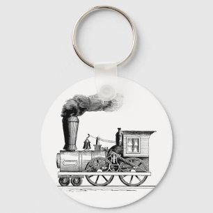 Old Time Steam Locomotive Keychain