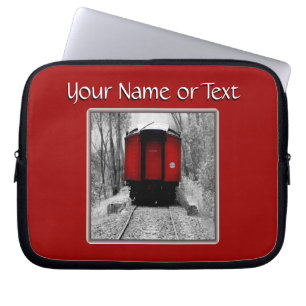 Old Time Steam Train Red and Black Laptop Sleeve