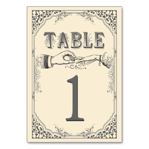 Old time Victorian table numbers