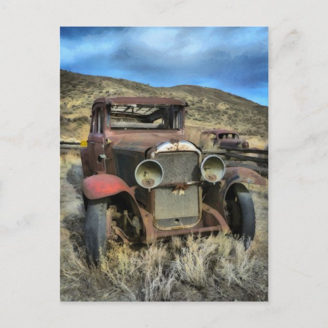 Old timer automobile postcard (Front)