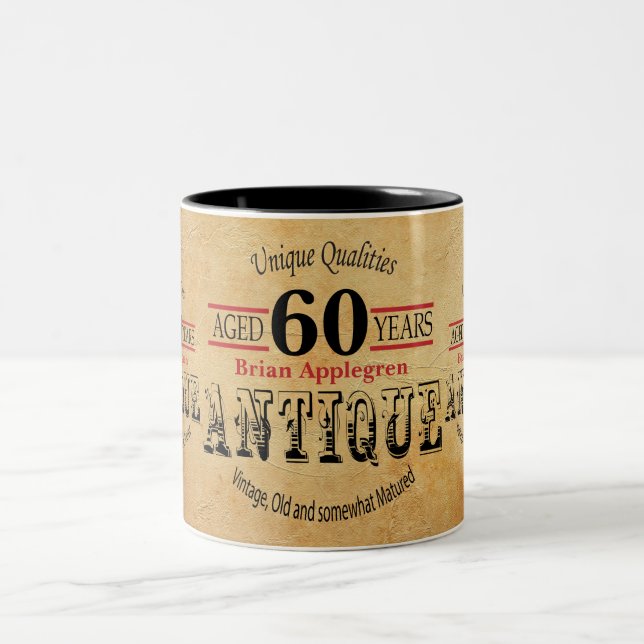 Old Timer Birthday Two-Tone Coffee Mug (Center)