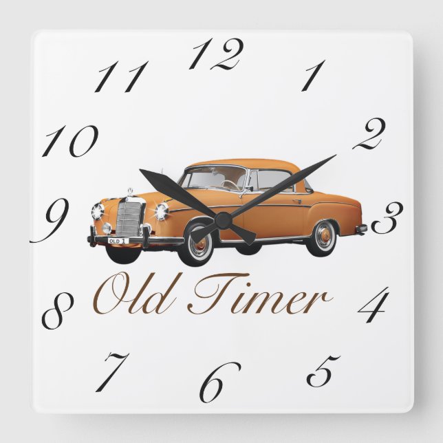 Old Timer Classic Car Wall Clock (Front)