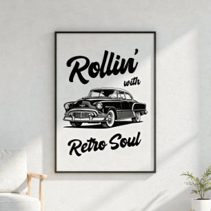 Old timer with typography poster