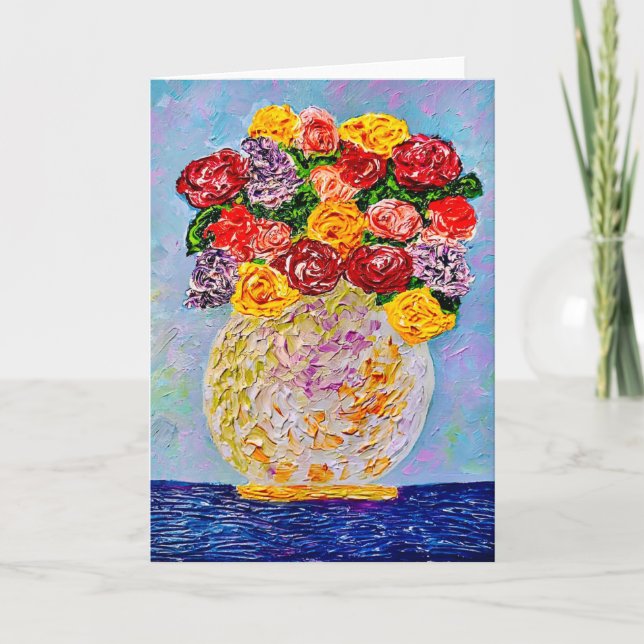 Old Timey Bouquet Note Card  <Blank Inside> (Front)