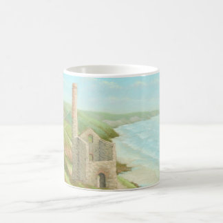 Old Tin Mine Coast Path Cornwall Classic White Mug