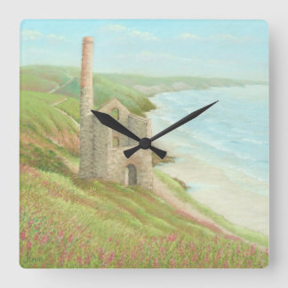 Old Tin Mine, Coast Path, Cornwall in Pastel Clock