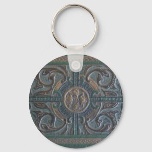 Old Tooled Leather Journal Keychain