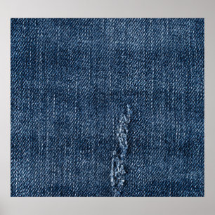 Old torn denim: jeans texture. poster