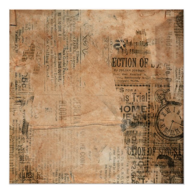 Old Torn Vintage Newspaper One Poster (Front)