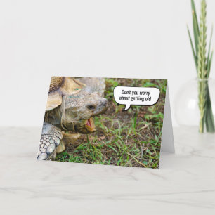 Old Tortoise Getting Old Birthday Card
