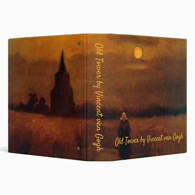Old Tower In The Fields by Vincent van Gogh Binder (Background)