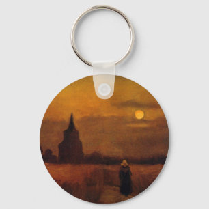 Old Tower In The Fields by Vincent van Gogh Keychain