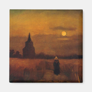 Old Tower In The Fields by Vincent van Gogh Magnet