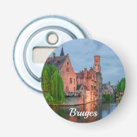 Old town and Belfry tower at night in Bruges