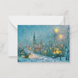 Old town Christmas budget mini Christmas Card