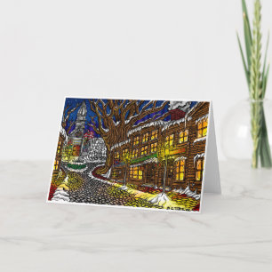 Old Town Christmas Greeting Card