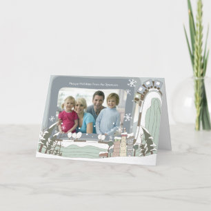 Old Town Christmas Photo Greeting Card