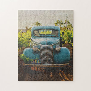 Old Town Country Vintage Automobile Photograph Jigsaw Puzzle