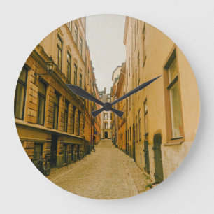 Old Town, Gamla Stan, Stockholm, Sweden Large Clock