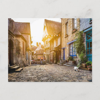 Old town in Europe at sunset Postcard