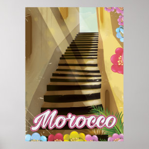 Old town Morocco travel poster